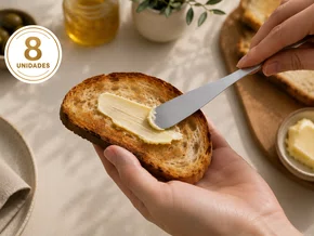 Kit 8 Espátulas para Manteiga Geleias e Patês em Aço Inox