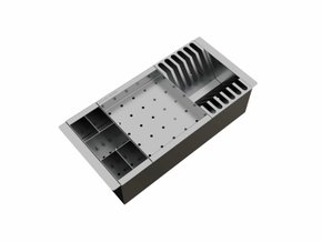 Kit Cesto Escorredor 3 Módulos Em Aço Inox Escovado 42,3x20cm