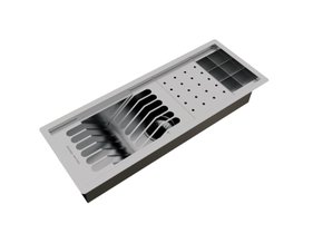 Kit Escorredor Sobrepor Calha Úmida Kitchen 3 Módulos 53cm