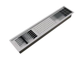 Kit Escorredor Sobrepor Calha Úmida Kitchen 4 Módulos 90cm PH 16,6cm