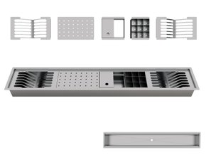 Kit Escorredor Sobrepor Calha Úmida Kitchen 5 Módulos 118cm TPE