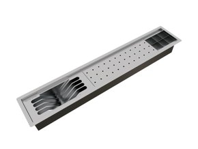 Kit Escorredor Sobrepor Calha Úmida Slim 3 Módulos 85cm