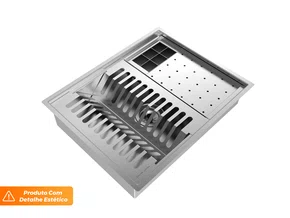 Escorredor Calha Úmida Embutida Quadratta 3 Módulos (Outlet) Escorredor Calha Úmida Embutida Quadratta 3 Módulos (Outlet)