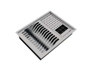 Kit Escorredor Sobrepor Calha Úmida Quadratta 4 Módulos PE