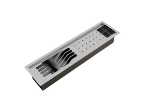 Kit Escorredor Sobrepor Calha Úmida Slim 3 Módulos 60cm