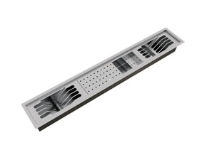 Kit Escorredor Sobrepor Calha Úmida Slim 5 Módulos 100cm