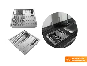 Escorredor Embutir Completo DQI Quadrado Módulo Único 40x40cm (Outlet) Escorredor Embutir Completo DQI Quadrado Módulo Único 40x40cm (Outlet)