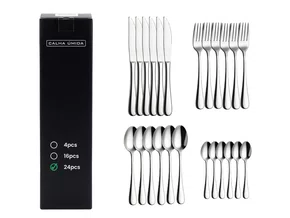 Kit Faqueiro Inox 24 Peças Completo para Casa Restaurante Hotéis