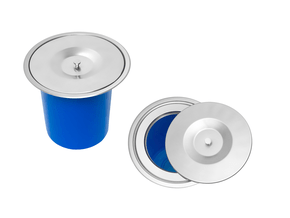 Lixeira De Embutir Basic 5L Balde Plástico Com Tampa Removível Em Aço Inox Escovado
