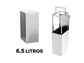 Lixeira Inox Slim 6,5l Calha Úmida Com Tampa Articulada Escovada