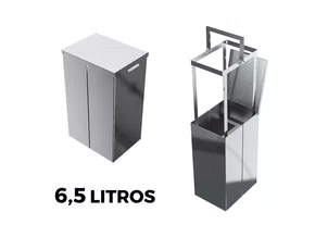 Lixeira Inox Slim 6,5l Calha Úmida Com Tampa Articulada Polida