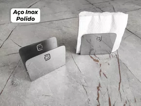 Porta Guardanapo Em Aço Inox Polido Para Casa Bar Restaurante