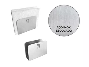 Porta Guardanapo Aço Inox Escovado Mesa Casa Bar Restaurante