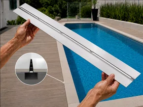 Ralos Grelha Linear Para Borda Piscina 100x12 Cm Em Aço Inox