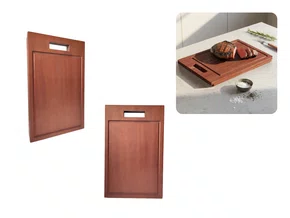 Tábua Para Churrasco e Cuba Platino Madeira Nobre Ébano 39,6x25cm