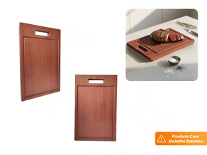 Tábua Para Cuba Platina Exclusive Gourmet Madeira Ébano 39,6x25cm Maciça (Outlet)