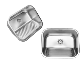 Tanque Monobloco Inox Acetinado 55x45cm Com Válvula De 3.1/2