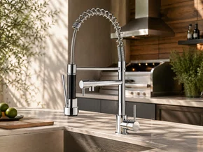 Torneira Gourmet Spring Flex Para Cozinha Cromada Monocomando