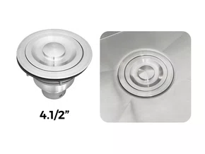 Válvula De Pia 4 1/2" Com Ralo Cesto Removível Em Inox 304 Escovado