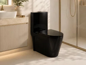 Vaso Sanitário Monobloco Cerâmica Preto com Caixa Acoplada