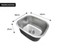 Cuba de Embutir Basic 42x36cm Em Aço Inox Acetinado Com Válvula 4.1/2