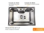 Cuba Basic 62x43cm Embutir Aço Inox Acetinado Com Válvula De 4.1/2 (Outlet)