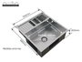 Cuba De Sobrepor Quadratta 54x58cm Em Aço Inox Escovado c Kit Escorredor 3 Módulos Integrado e Válvula De Ø4.1/2"