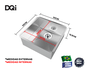 Cuba De Embutir Quadratta DQI 31x30cm Em Aço Inox Escovado Com Válvula De 3.1/2