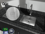 Cuba De Embutir Quadratta DQI 40x35x15 Em Aço Inox Escovado Com Válvula De 3.1/2
