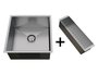 Cuba De Sobrepor Quadratta 40x40cm Em Aço Inox Escovado c Escorredor e Válvula De Ø4.1/2"