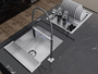 Cuba De Sobrepor Quadratta 50x40cm Em Aço Inox Escovado c Escorredor e Válvula De Ø4.1/2"