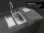 Cuba De Sobrepor Calha Úmida Essence 44x44cm Em Aço Inox Escovado Com Escorredor Válvula De 4.1/2
