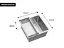 Cuba De Sobrepor Calha Úmida Essence 44x44cm Em Aço Inox Escovado Com Escorredor Válvula De 4.1/2