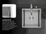 Cuba De Sobrepor Calha Úmida Essence 44x44cm Em Aço Inox Escovado Com Escorredor Válvula De 4.1/2