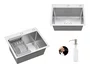Cuba De Sobrepor Essence 50x40cm Em Aço Inox Escovado Com Escorredor Extensível E Válvula De 4.1/2