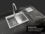 Cuba De Sobrepor Essence 50x40cm Em Aço Inox Escovado Com Escorredor Extensível E Válvula De 4.1/2