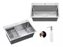 Cuba De Sobrepor Essence 60x40cm Em Aço Inox Escovado Com Escorredor Extensível, Dispenser Dosador E Válvula De 4.1/2