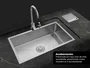 Cuba De Sobrepor Calha Úmida Essence 75x45cm Em Aço Inox Escovado Com Válvula De 4.1/2