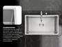 Cuba De Sobrepor Calha Úmida Essence 75x45cm Em Aço Inox Escovado Com Válvula De 4.1/2