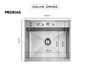 Cuba De Sobrepor Platino Exclusive 60x40 cm Com Válvula 4 1/2 e Grade Protetora