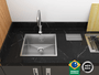 Cuba De Sobrepor Quadratta 40x35cm Em Aço Inox Escovado c Válvula De Ø3.1/2"