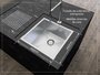 Cuba De Sobrepor Quadratta 40x40cm Em Aço Inox Escovado c Válvula De Ø3.1/2"