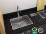Cuba De Sobrepor Quadratta 50x35cm Em Aço Inox Escovado c Válvula De Ø3.1/2"