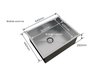 Cuba De Sobrepor Quadratta 50x40cm Em Aço Inox Escovado c Escorredor e Válvula De Ø4.1/2"