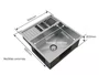 Cuba De Sobrepor Quadratta 54x58cm Em Aço Inox Escovado Com Kit Escorredor 3 Módulos Integrado e Válvula De 4.1/2 Cuba De Sobrepor Quadratta 54x58cm Em Aço Inox Escovado Com Kit Escorredor 3 Módulos Integrado e Válvula De 4.1/2