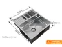 Cuba De Sobrepor Quadratta 54x58cm Em Aço Inox Escovado Com Kit Escorredor 3 Módulos Integrado Válvula De 4.1/2 (Outlet)