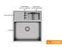 Cuba De Sobrepor Quadratta 54x58cm Em Aço Inox Escovado Com Kit Escorredor 3 Módulos Integrado Válvula De 4.1/2 (Outlet)