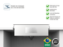 Cuba De Sobrepor Quadratta 60x35cm Em Aço Inox Escovado c Válvula De Ø3.1/2"