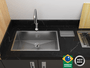 Cuba De Sobrepor Quadratta 60x35cm Em Aço Inox Escovado c Válvula De Ø3.1/2"