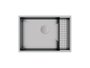 Cuba De Sobrepor Quadratta 60x40cm Em Aço Inox Escovado c Escorredor e Tampa Decorativa Para Válvula De Ø4.1/2"